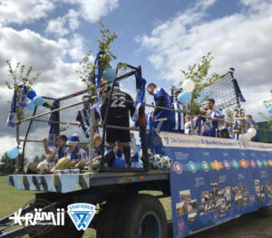 Festwagen des SV Blau Weiß Neschwitz - Festumzug 2018